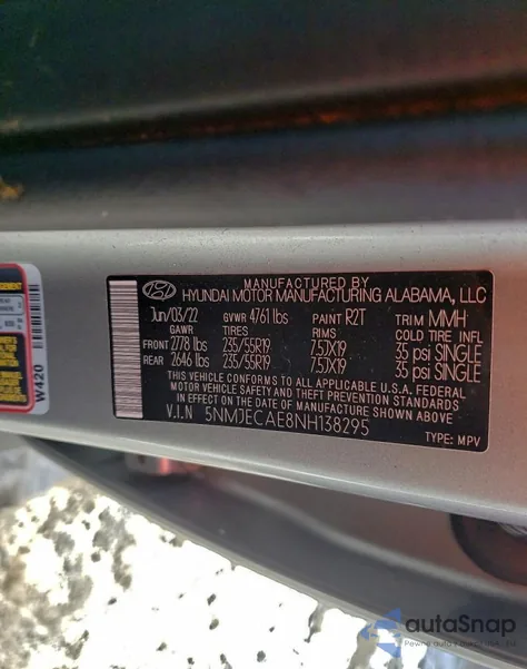 2022 Hyundai Tucson Limited z USA, uszkodzony, nr VIN 5NMJECAE8NH138295